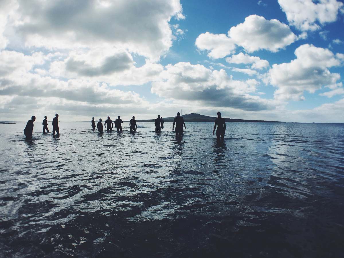new zealand group of people swimming people